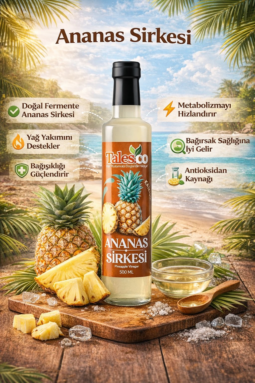 Ananas Sirkesi Doğal Fermantasyon (Pineapple Vinegar) 500 ml