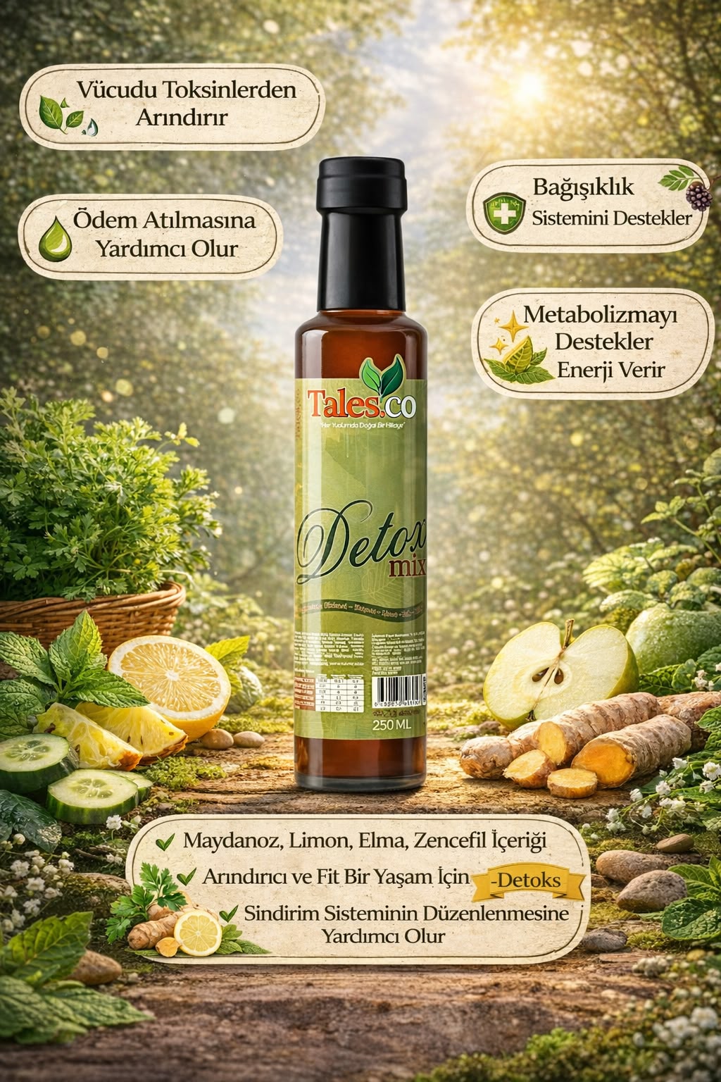 Doğal Detox Mix – Karışık Bitkisel Detoks İçeceği 250 ml
