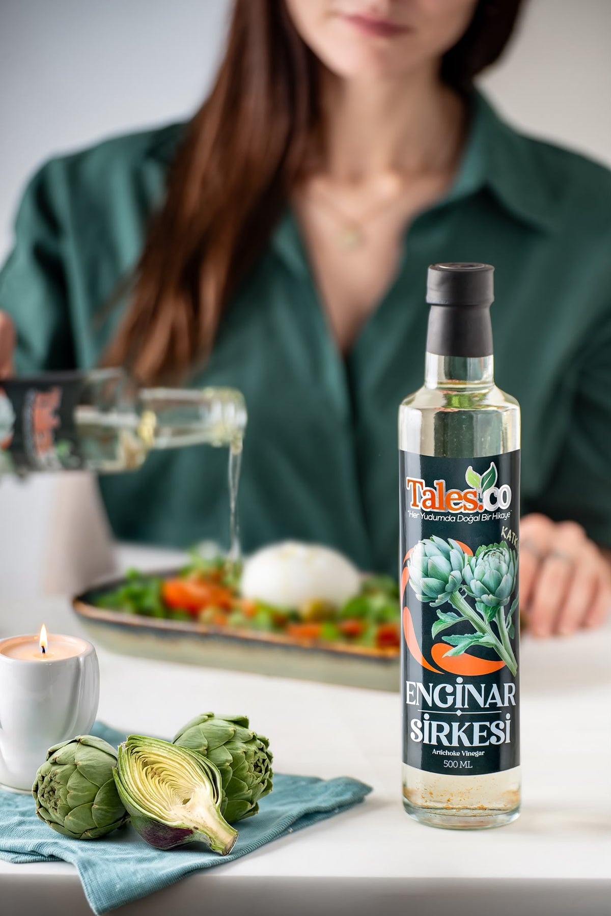 Doğal Fermantasyon Enginar Sirkesi 500 ml – Katkısız ve Filtresiz